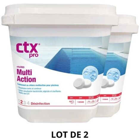 Produit d'entretien piscine - CTX 393 - Multi action 250 g - 5 kg - 2x5 kg de CTX