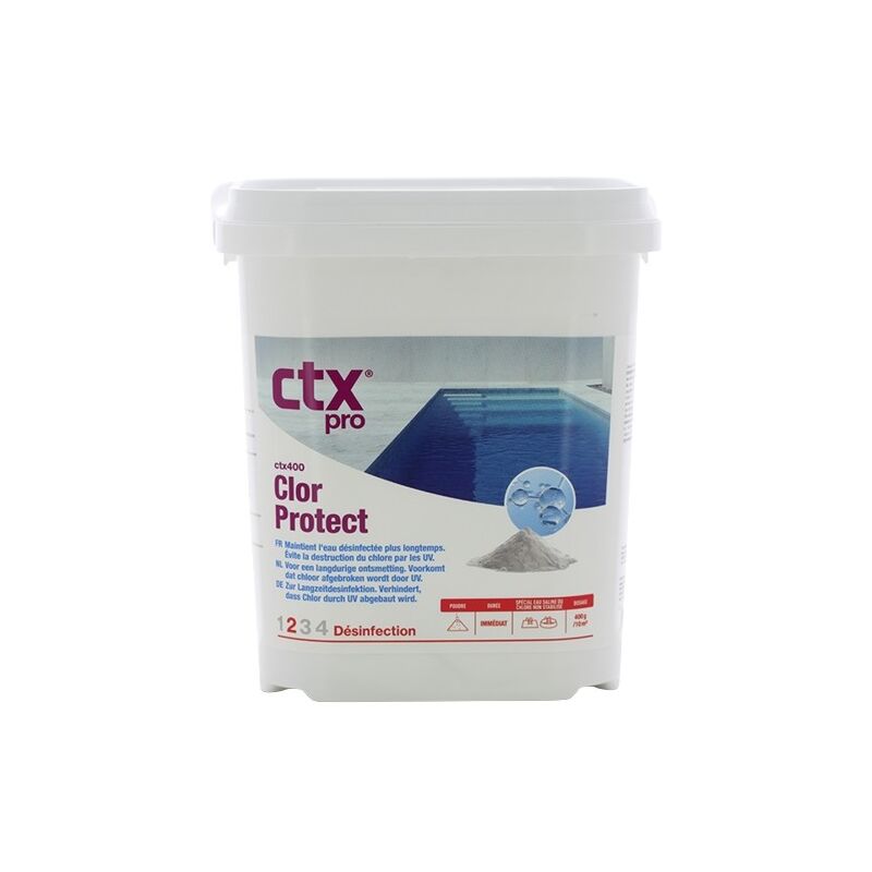 CTX - Produit d'entretien piscine 400 - Chlorprotect stabilisant - 4,5 Kg - 1x4,5 kg de