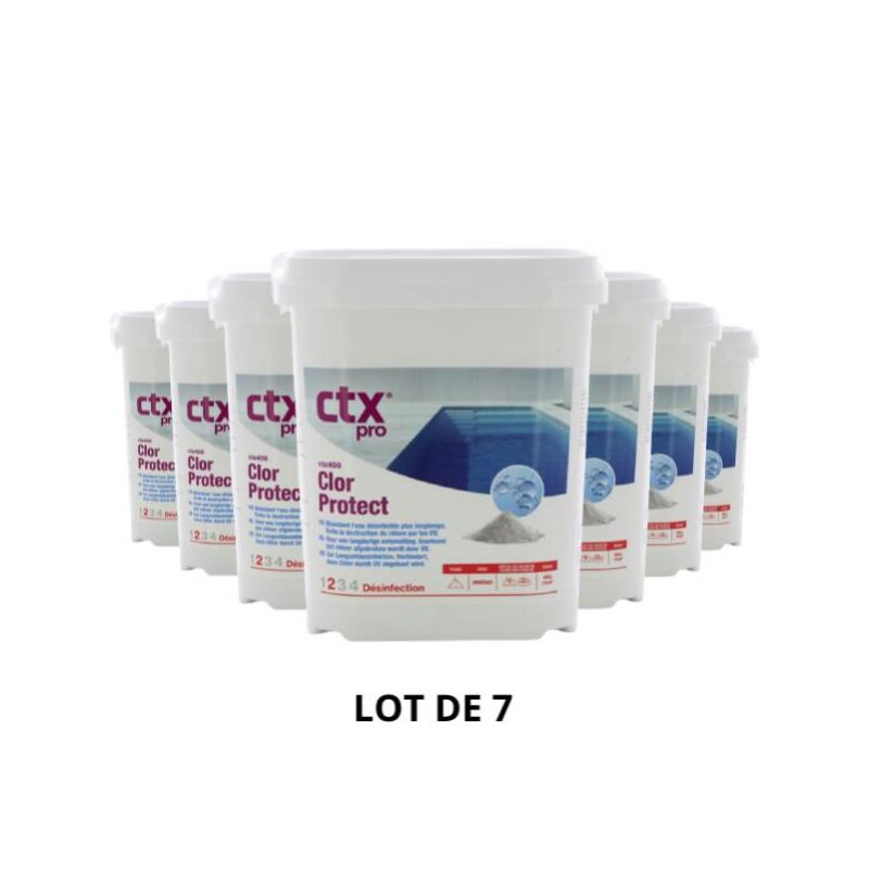 Produit d'entretien piscine CTX 400 - Chlorprotect stabilisant - 4,5 Kg - 7x4,5 kg de CTX