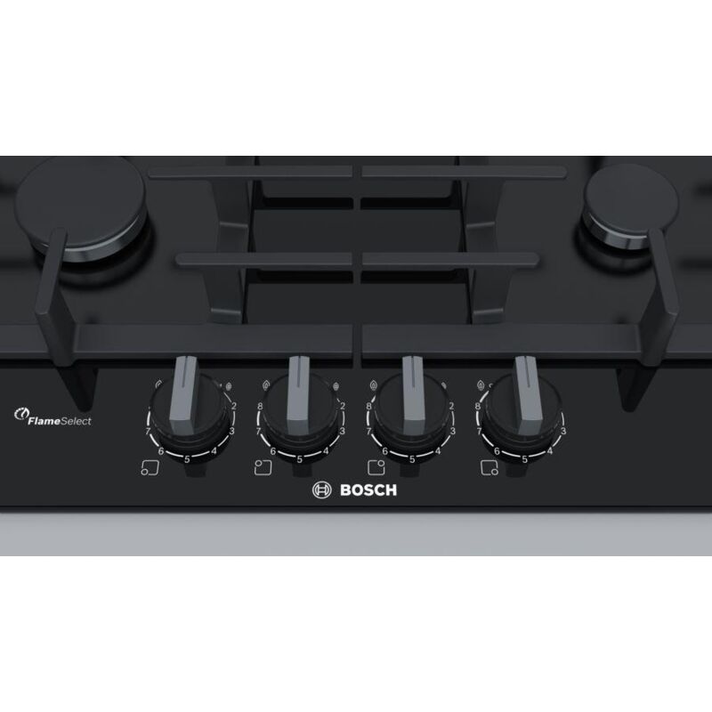 Bosch 6 Series Ppp6A6B90 Noir Plaque De Cuisson À Encastrer Gaz 4 Zone(S)