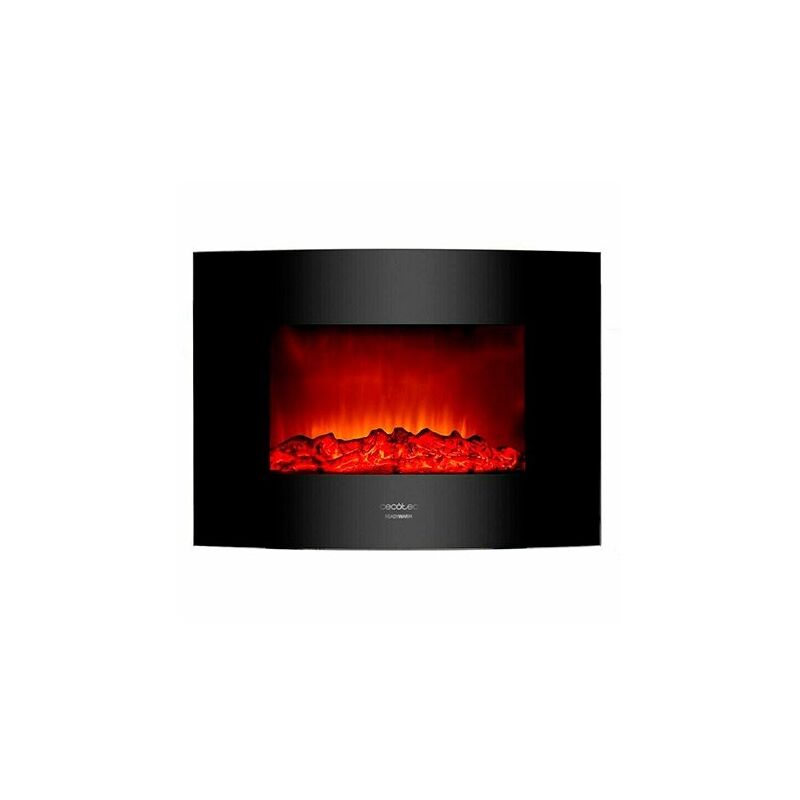 Cecotec - produit d'occasion] Ready Warm 2200 Curved Flames Cheminée électrique d'intérieur à encastrer Noir