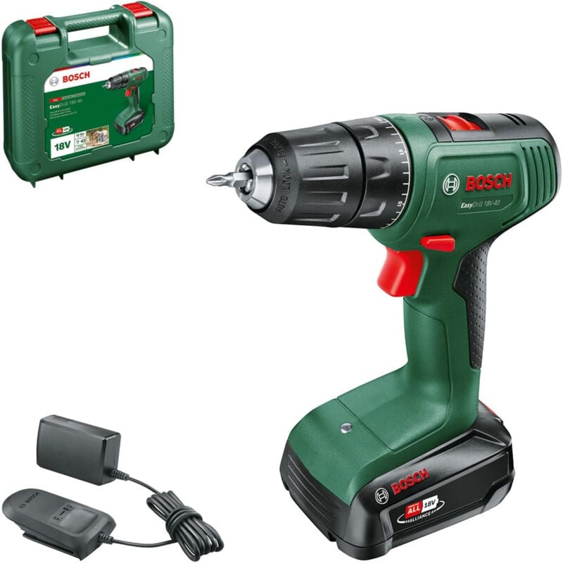 Outlet Bosch 06039D8003 Tournevis Sans Fil Easydrill 18V-40, 1 Batterie De 2.0 Ah, Système 18 V De, Dans Une Mallette De