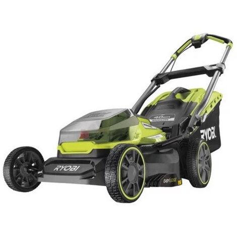 [PRODUIT D'OCCASION] Ryobi – Tondeuse à gazon poussée 18V – 2 batteries 4,0Ah – Largeur de coupe 40 cm – Moteur Brushless – Bac 50L avec mulching