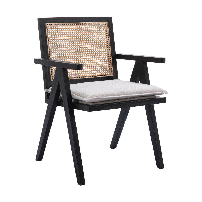 Produit d'occasion] Wahson Chaise Salle à Manger en Cannage avec Rembourrage Chaises en Bois et Rotin Chaise Vintage, Noyer