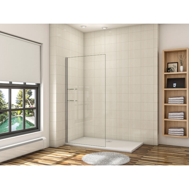 [PRODUIT D'OCCASION]AICA paroide douche 120x190cm paroi de douche à l'italienne avec 2 étagères en verre securit