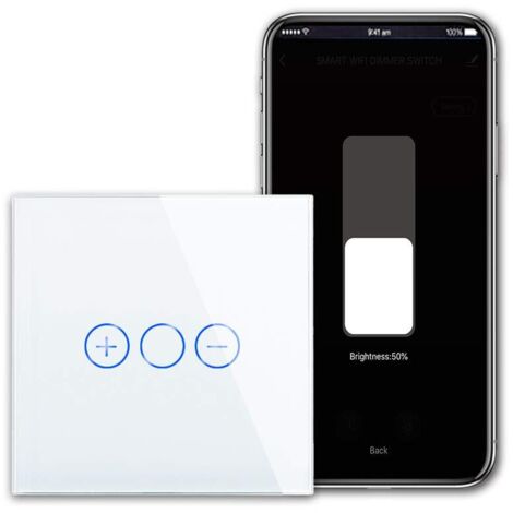 [PRODUIT RECONDITIONNE] Interrupteur Variateur WiFi CNBINGO Compatible Alexa et Google Home, Commande Tactile et Application Smart Life, 1 Pôle, Néces