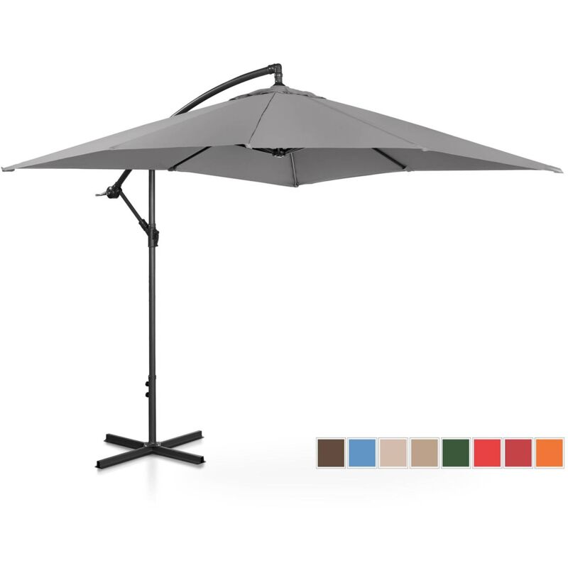 Produit reconditionne] Parasol de jardin - anthracite - carré - 250 x 250 cm - inclinable - Bon état