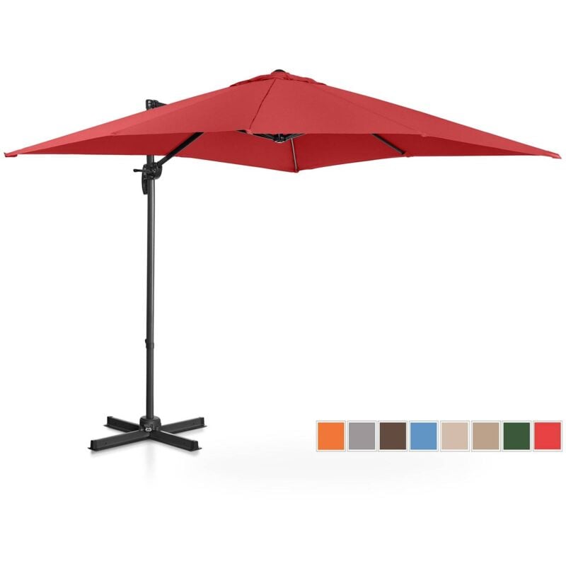 Uniprodo - produit reconditionne] Parasol de jardin - Bordeaux - Carré - 250 x 250 cm - Pivotant - Bon état