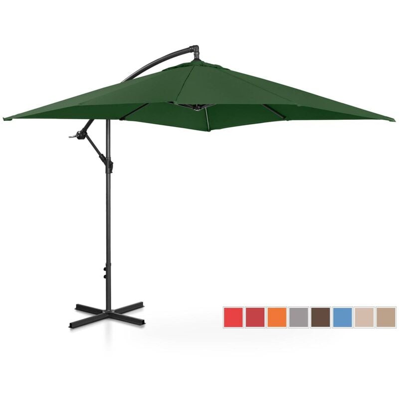 Produit reconditionne] Parasol de jardin - vert - carré - 250 x 250 cm - inclinable - Bon état