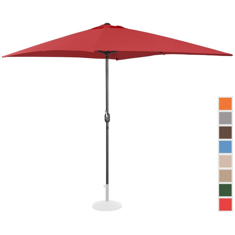 Produit reconditionne] Parasol De Terrasse Protection Solaire Jardin Droit Manivelle Bordeaux 200X300Cm - Bon état