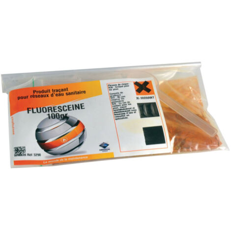 Produit traçant Fluoresceine pour repérage de fuites dans les canalisations pot de 100g - PROGALVA