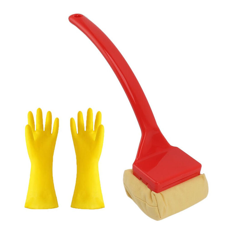 Produits de nettoyage-brosse de nettoyage de gril-jaune avec acier inoxydable 1 + gants en Latex Oxford en caoutchouc-épaissi 1 paire 1