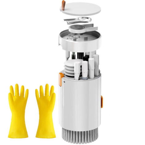 Produits de nettoyage-Nettoyage de clavier d'ordinateur multifonctionnel/Q20-Blanc [Sans liquide]1+Gants en latex Oxford/Pack de 1 paire épaissie1