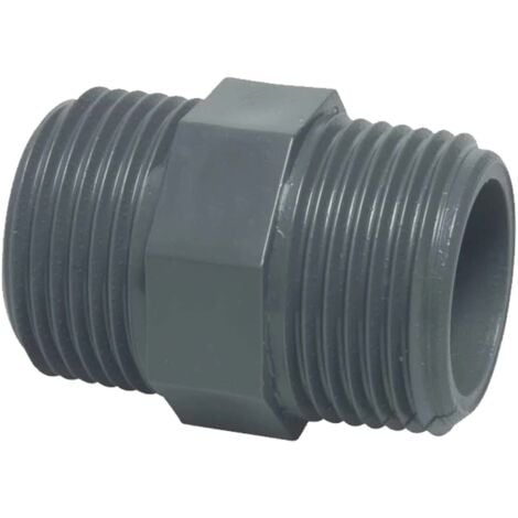 PROFEC Achtkant, PVC-U, 1 1/4 Zoll AG, 10 bar, grau