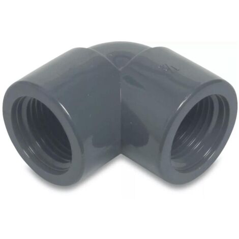 Profec Winkel 90° PVC-U Innengewinde x Innengewinde 1 Zoll, 10 bar, grau