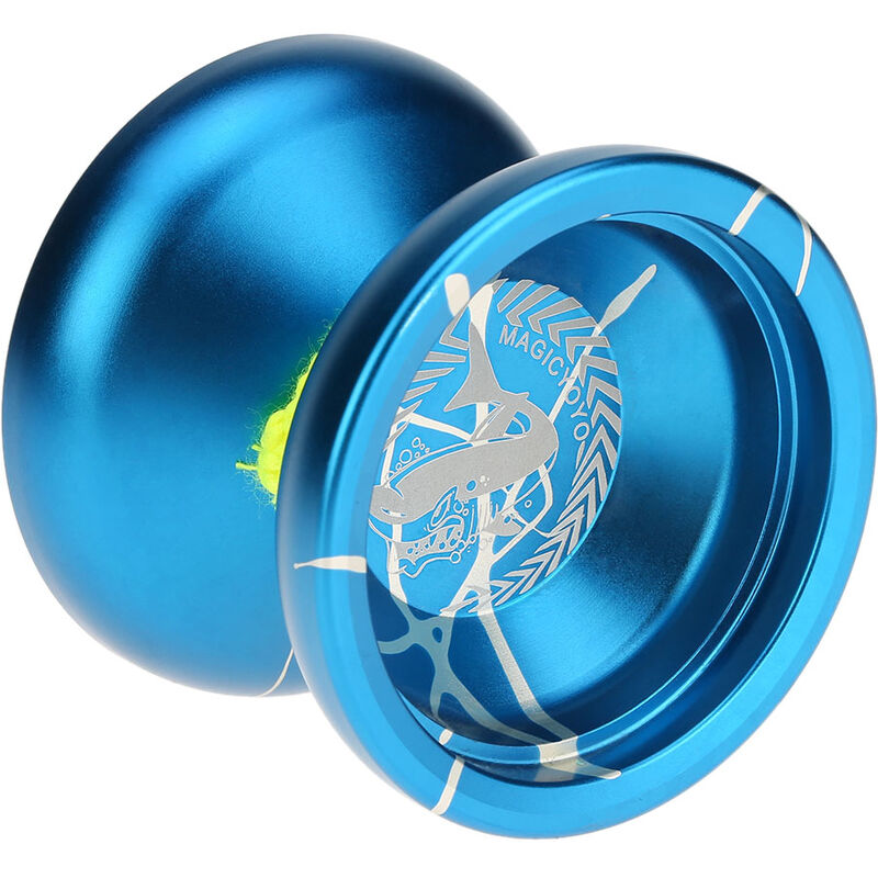 

Profesional Magic Yoyo N12 Aleacion de aluminio Metal Yoyo 8 Ball KK Rodamiento con cuerda giratoria para ninos Azul y plata