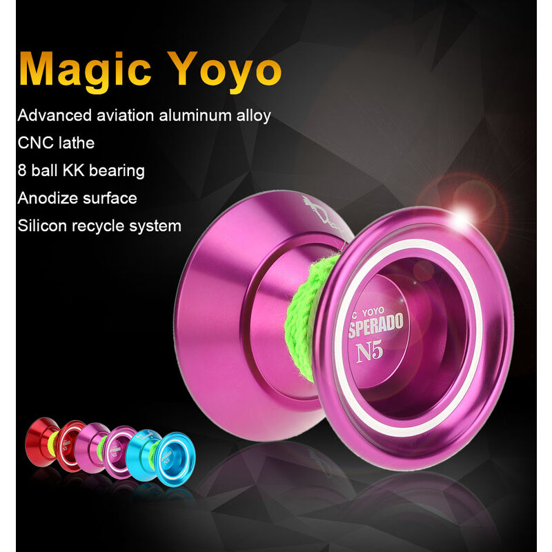 

Profesional Magic Yoyo N5 Desperado Aleacion de aluminio Metal Yoyo 8 Ball KK Rodamiento con cuerda giratoria para ninos Purpura