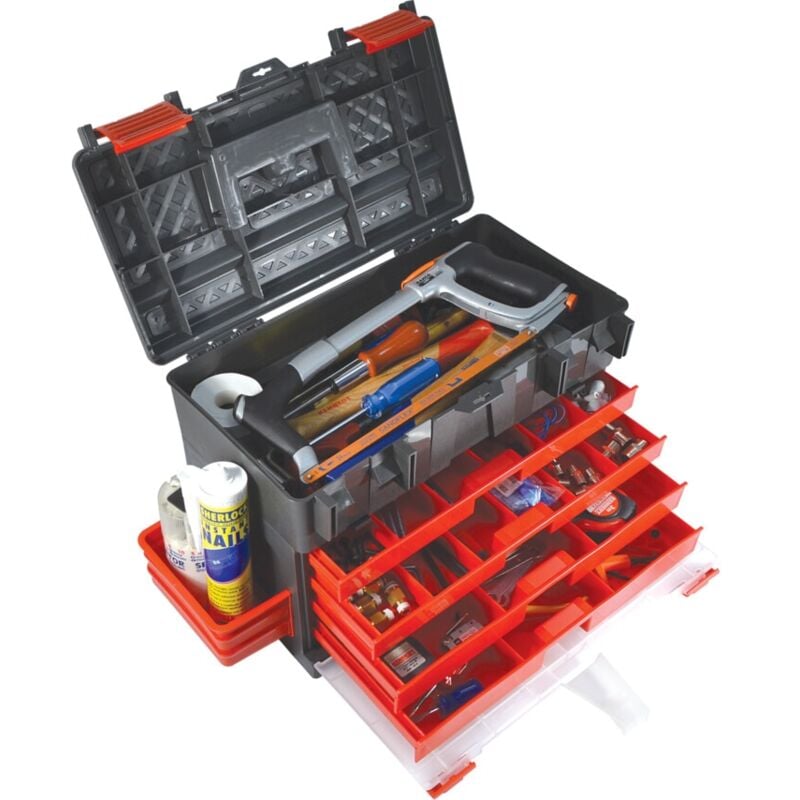 Professional 4-Drawer Tool Chest - Grey Red - Kennedy