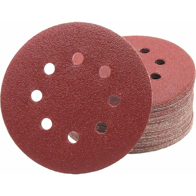 Professional abrasive discs │ 50 pieces │ 8 holes │ 125 mm │ grain 100 │ for random orbit sanders │ Sanding sheets │ Sandpaper │ Sanding pads