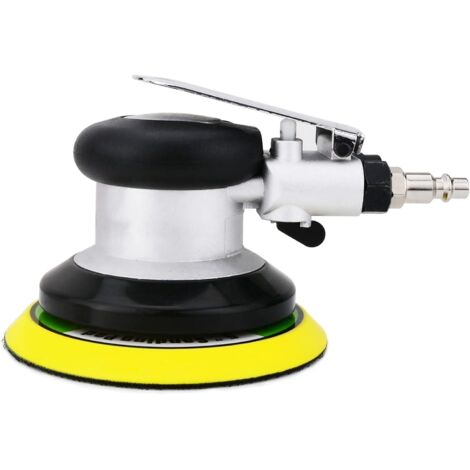Professional Air-Powered Random Orbital Sander, High-Performance Mini Dual-Action Pneumatic Polisher with 13500 RPM (Silver 125mm)