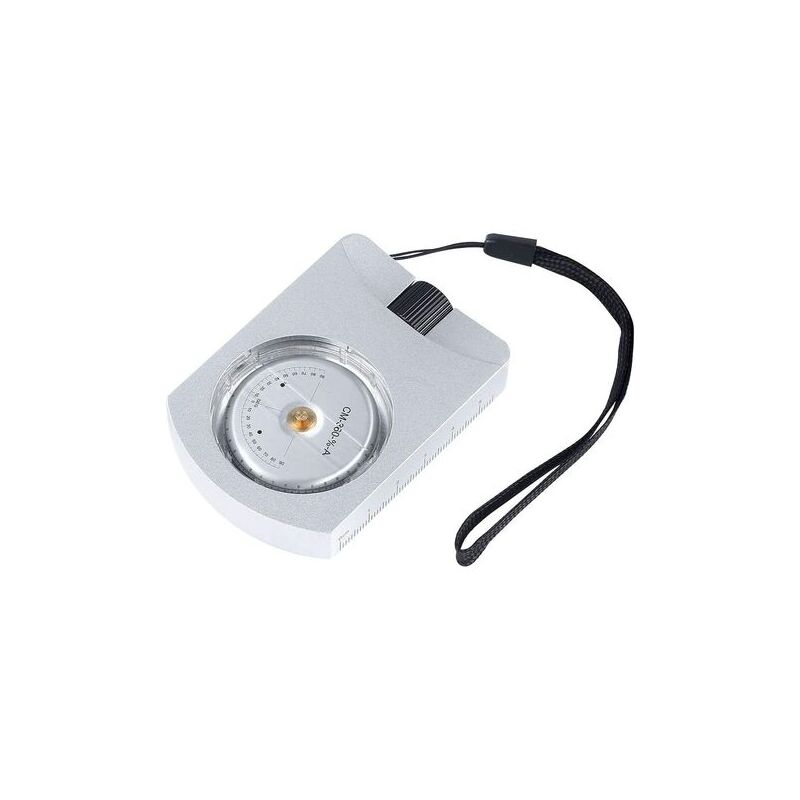 Aiperq - Professional and compact portable inclinometer in aluminum for precise altimetric measurement of heights, inclinations and angles. Silver