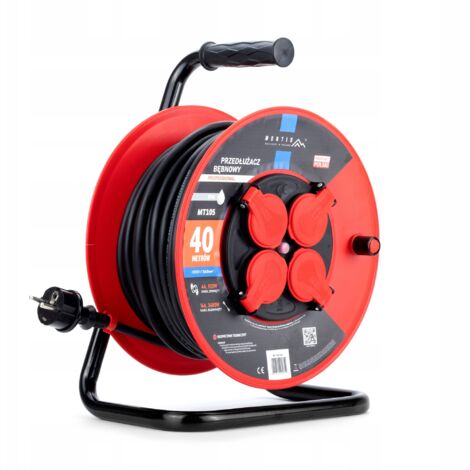 PROFESSIONAL bobina prolunga 4x2p+Z IP44 16A 3680W 3x1,5 40m nero