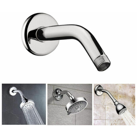 Professional chrome-plated stainless steel shower arm, 12.8 cm long, with wall elbow for shower fixing.