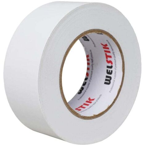 Professional Coloured Masking Tape for Repairs, DIY Projects, Crafts, Indoor and Outdoor Use, 50mm x 50m, 7.5mm Thick, White