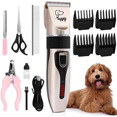 Professional Dog Clipper, Quiet Dog Clipper Long Thick Hair, Electric Pet Clipper Cordless Rechargeable Dog Grooming Kit Shaver for Dogs Cat Pets