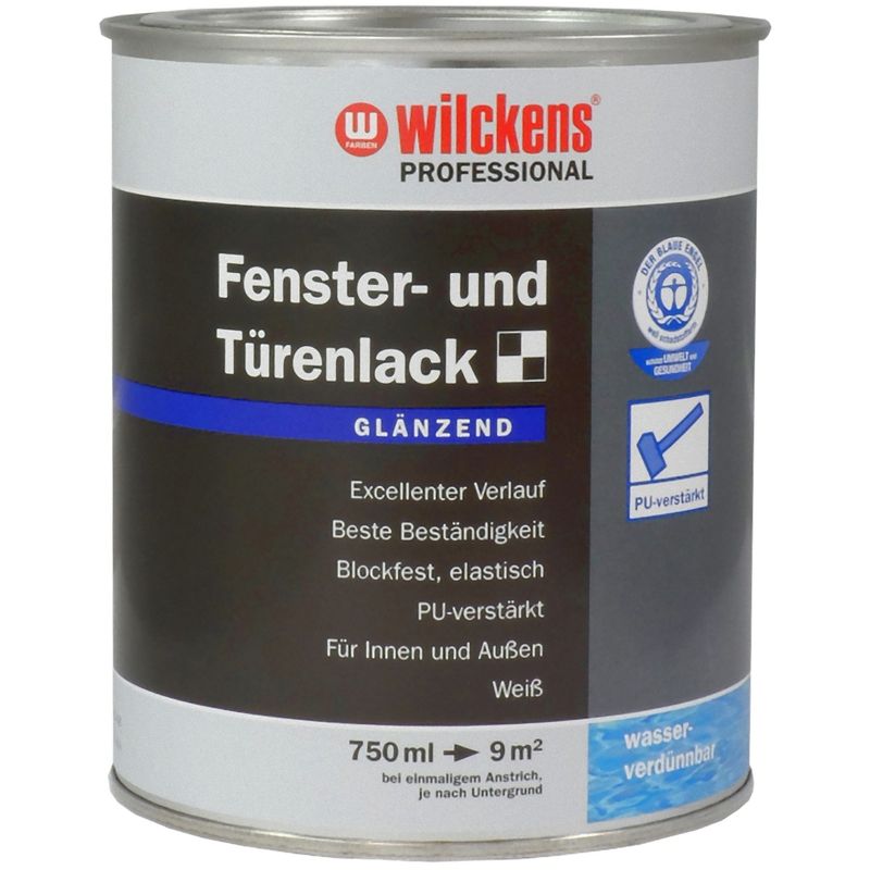 Wilckens Professional Fenster und Türenlack glänzend Weiß