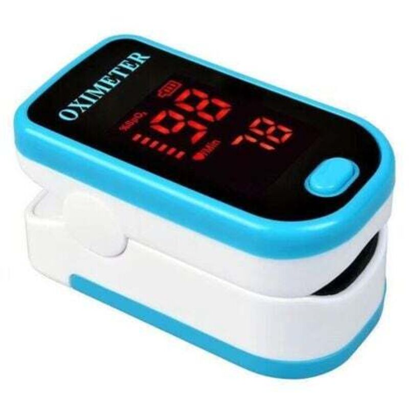 Professional Finger Pulse Oximeter, Digital Electronic Pulse Oximeter with Heart Rate Monitor - Oxygen Saturation Meter - White and Blue--TRIMEC