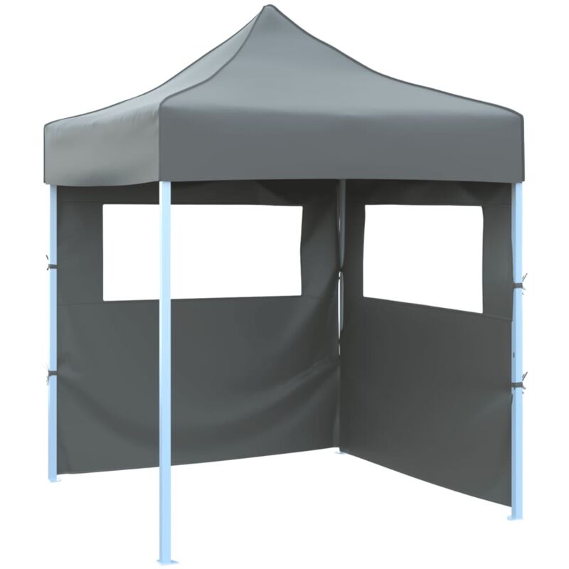 Professional Folding Party Tent with 2 Sidewalls 2x2 m Steel Anthracite Vidaxl