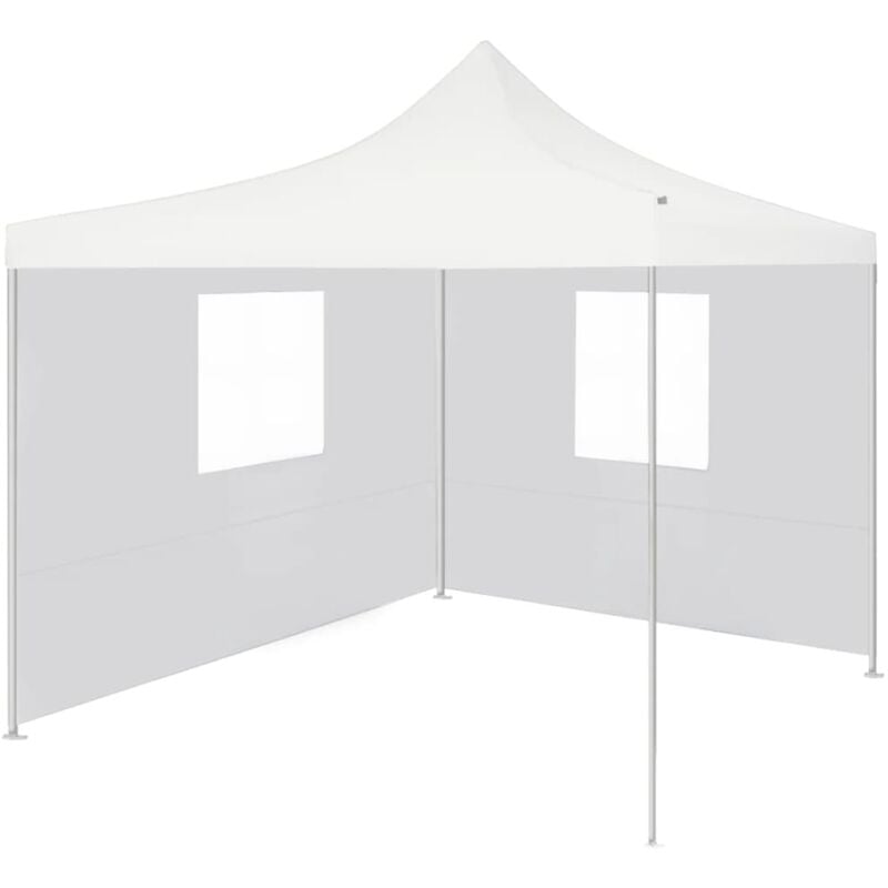 Professional Folding Party Tent with 2 Sidewalls 3x3 m Steel White Vidaxl