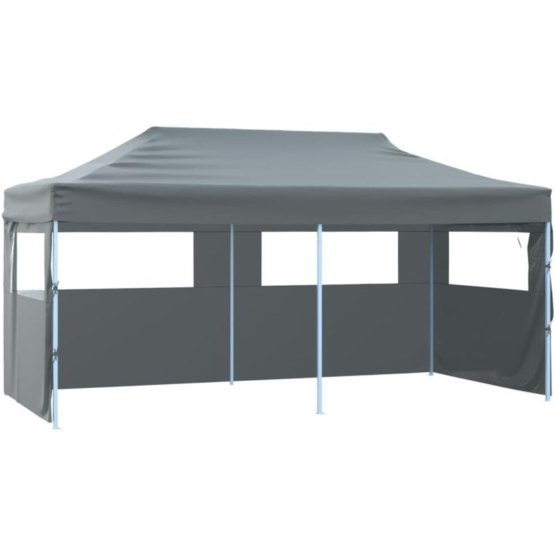 Professional Folding Party Tent with 4 Sidewalls 3x6 m Steel Anthracite Vidaxl