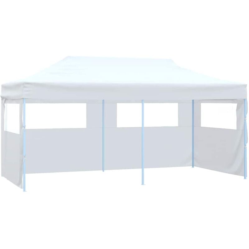 Professional Folding Party Tent with 4 Sidewalls 3x6 m Steel White Vidaxl