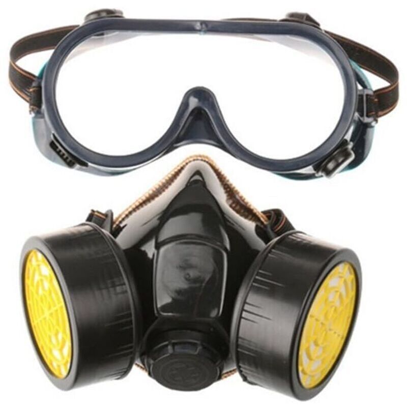 Professional gas mask, activated carbon painting mask, respirator with 2 filters against dust, pesticides, formaldehyde, colored lacquer...