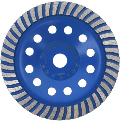 Professional-grade 180mm x 22.2mm diamond cup grinding wheel in a fan shape for concrete, natural stone, masonry, screed, universal sanding pad