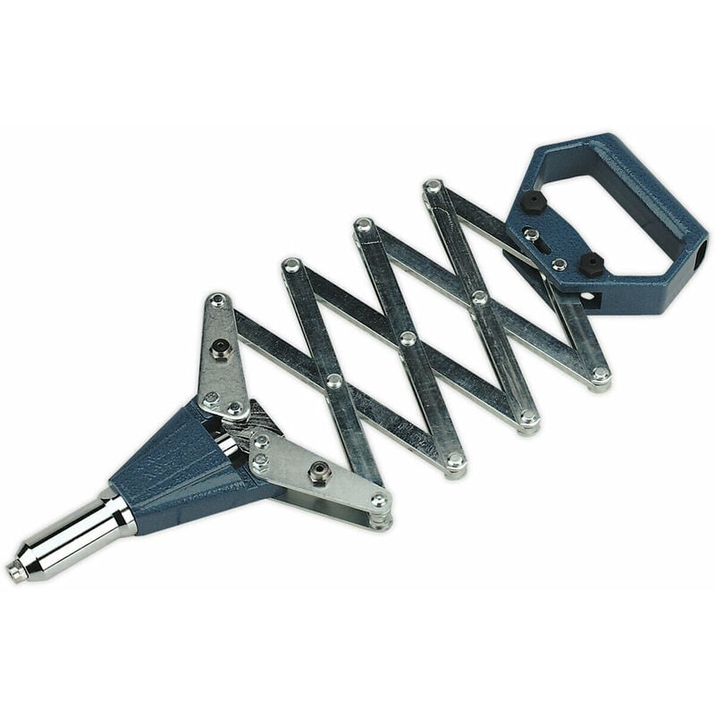 Professional Lazy Tong Riveter - Adjustable Nozzle Concertina Ratchet Rivet Gun