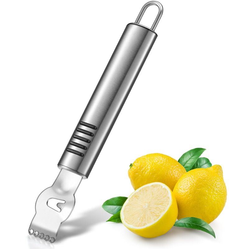 Woiyic Professional Lemon Zest Peeler Lemon Zester With Cinnamon Knife Lemon Razor Stainless Steel For Gin Cocktails Kitchen Utensils (classic, 16cm)