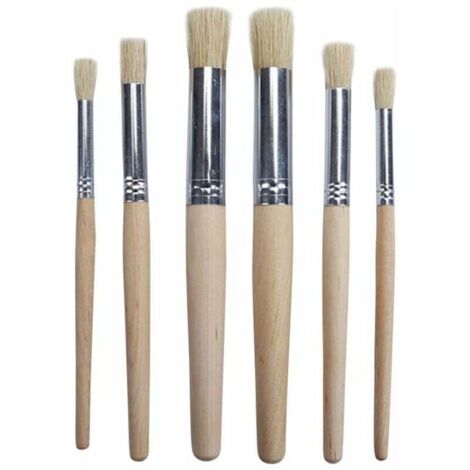Professional Paint Brushes, Wooden Handle Paint Brushes for Oil, Acrylic and Watercolor Painting, 6 Pieces