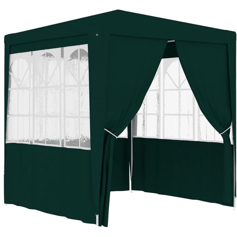 Professional Party Tent with Side Walls 2.5x2.5 m Green 90 g/m² Vidaxl