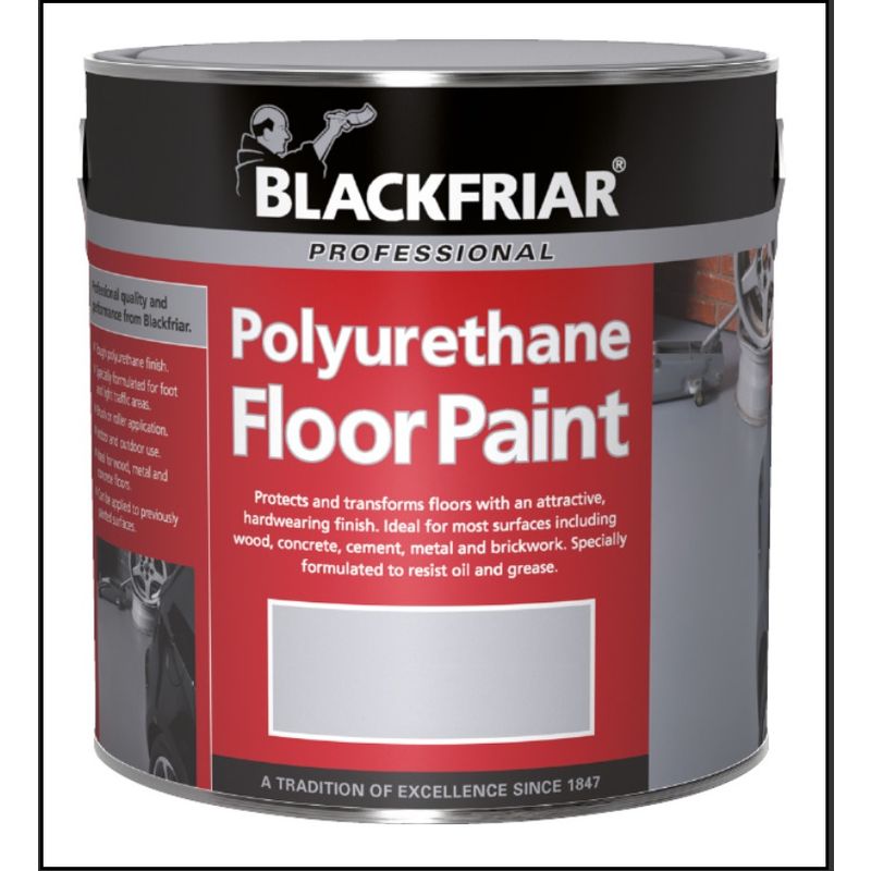 Polyurethane Floor Paint - Hard Wearing - Black - 2.5 Litre - Blackfriar