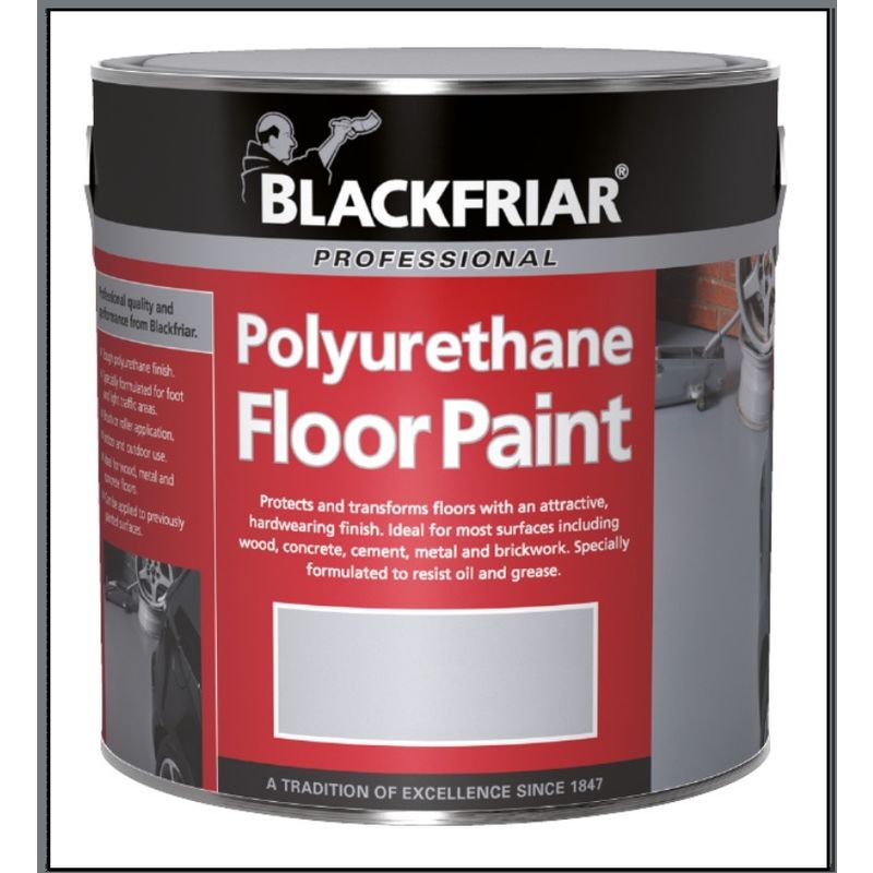 Polyurethane Floor Paint - Hard Wearing - Mid Grey - 2.5 Litre - Blackfriar