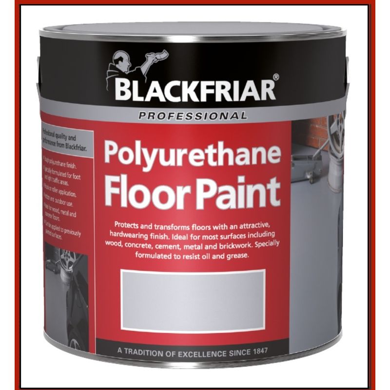 Polyurethane Floor Paint - Hard Wearing - Tile Red - 2.5 Litre - Blackfriar