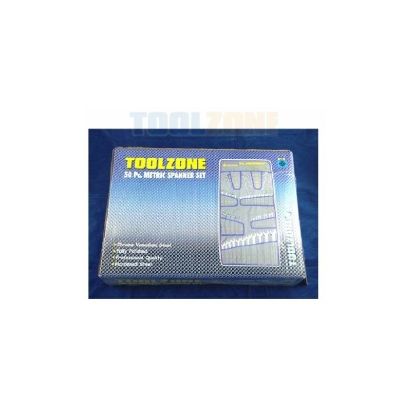 Toolzone - Professional Quality Chrome Vanadium 50 Piece Metric Spanner / Wrench Tool Set