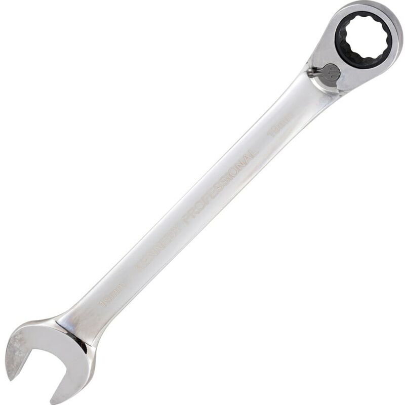 Kennedy-Pro Metric Combination Ratchet Spanner, Fixed Head, Reversible, 12mm