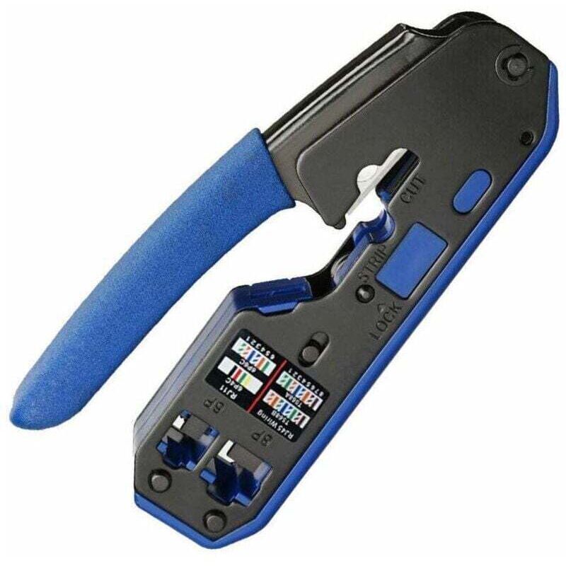 Professional RJ45 Crimping Tool – Cat 7 Crimping Tool with Cat6 Plug – Ergonomic Design for Reduced Fatigue – 1 Piece