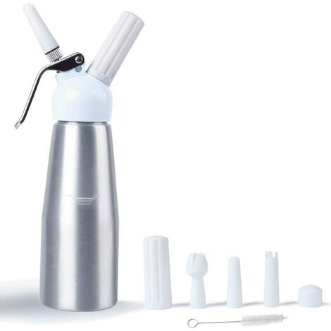 Professional Whipped Cream Dispenser 500ml Cream Whipper With Sturdy Aluminum Body And Head,Cream Maker with 3 Decorating Nozzles