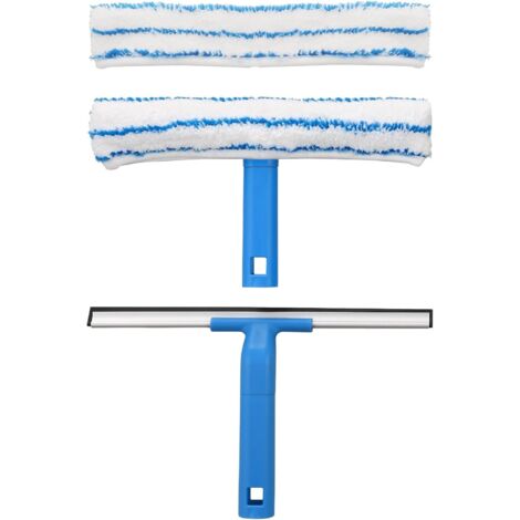 Professional Window Squeegee (30 cm), Window Cleaner with Silicone Squeegee and Microfibre Brush, Window Cleaning Kit for Bathroom, Shower, Car, Windows