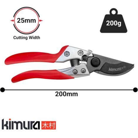 Professionelle 20 cm Gartenschere, rasiermesserscharfe Klinge aus japanischem SK5-Stahl, rutschfeste Griffe mit PVC-Beschichtung